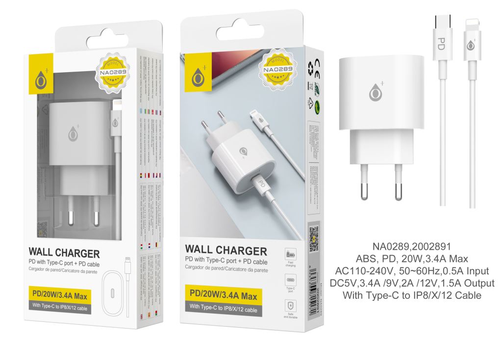 Cargador Coche Mechero, USB-C USB, 20W - Blanco - Spain