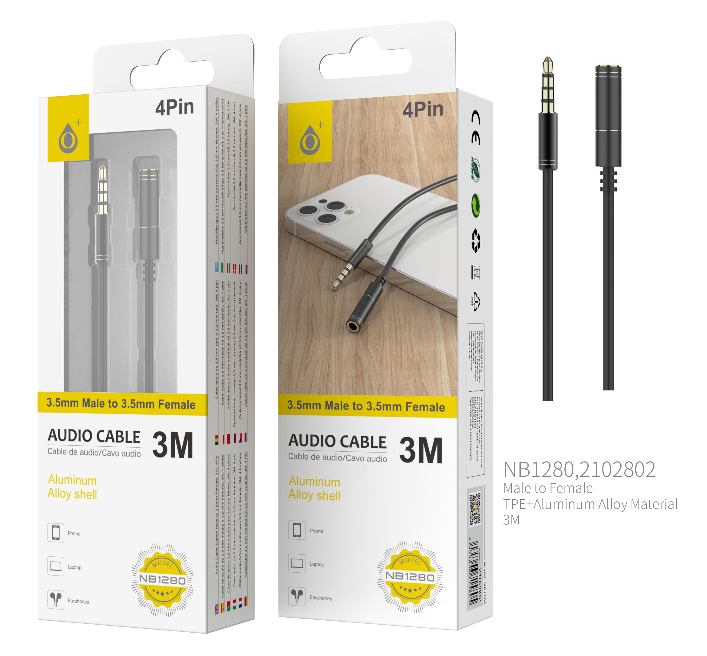 AU102 Cable Audio Jack 3.5mm M/M Tipo L