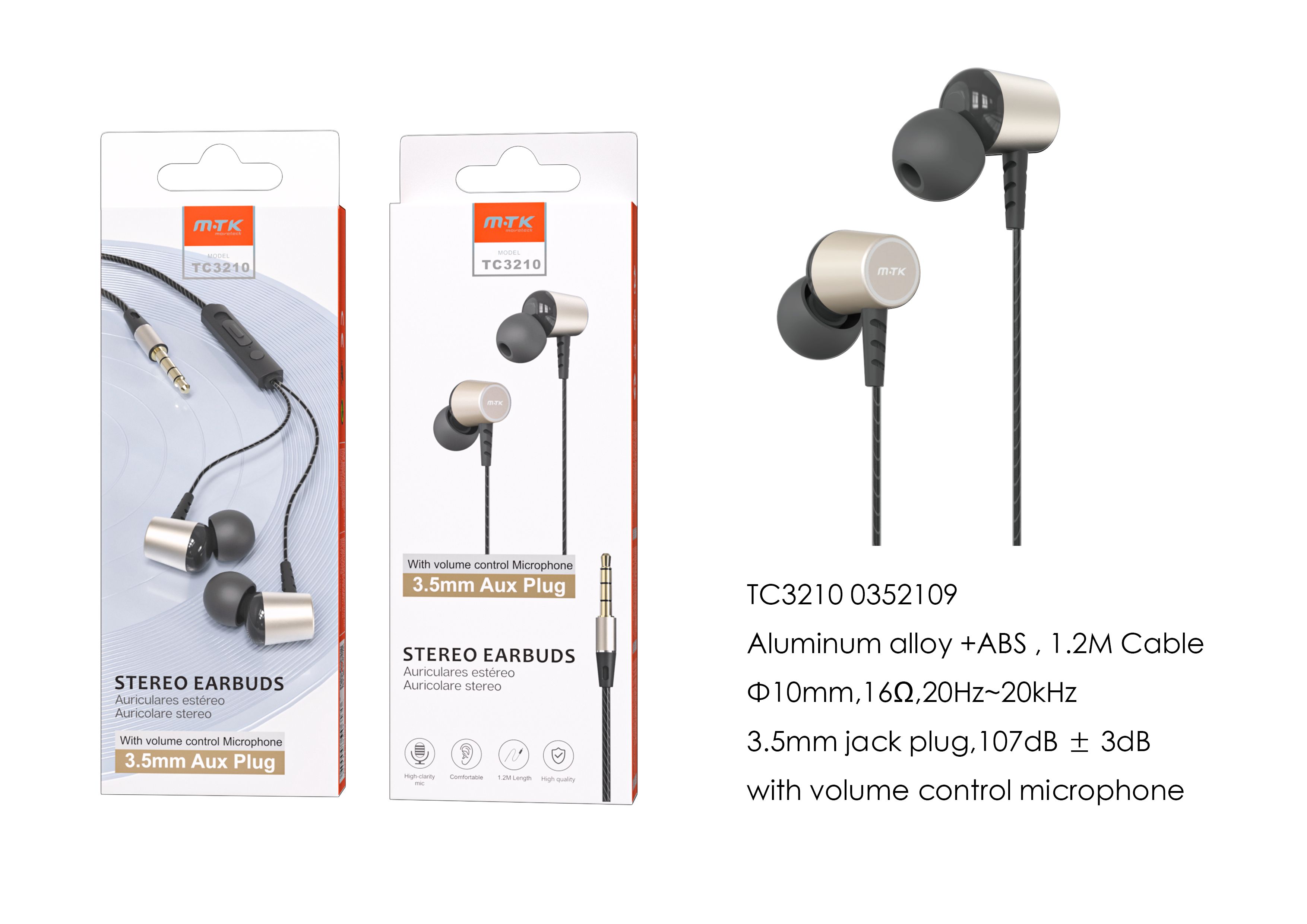 Auriculares de móvil con micrófono, estéreo, cable de 1,2 m, conexión tipo  C, cascos compatibles con Xiaomi, Huawei, Samsung, So