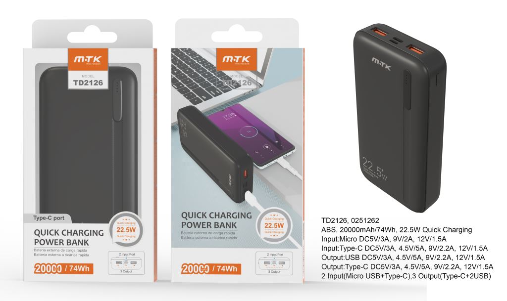 Bateria Externa Power Bank 20,000mah Vidvie